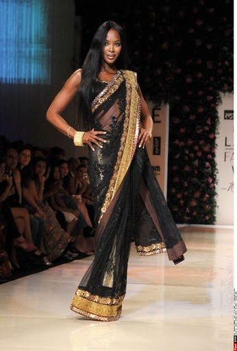 Naomi Campbell  in saree