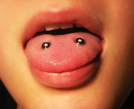 Tongue web piercing