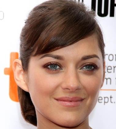 Marion Cotillard ponytail with side swept bang