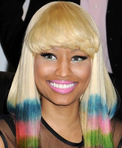 Nicki Minaj Rainbow Tipped Hair at CD Signing-2