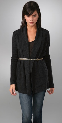 belted wrap cardigan styling