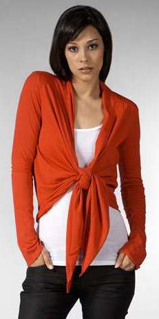 wrap cardigans front knotted style