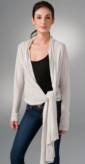 wrap cardigans side knotted style