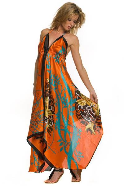 handkerchief hemline assymetric hawaiian dress