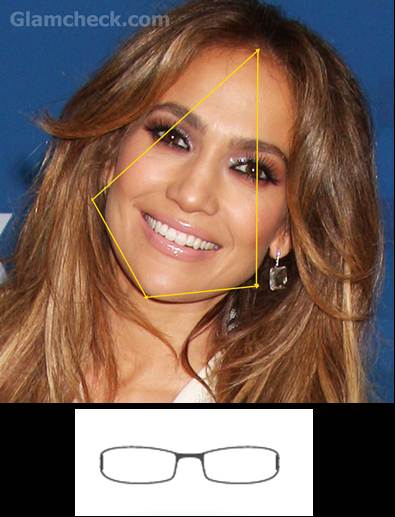 jennifer lopez diamond face rimless frame