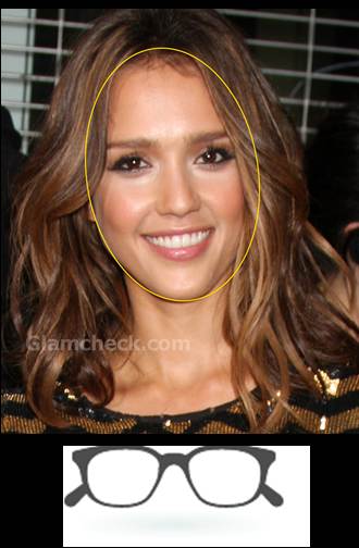 jessica alba oval face rectangle glass frame