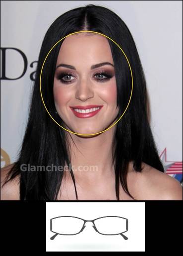 katy perry round face rectangle glass frame