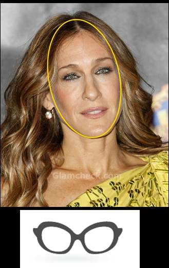 sarah jessica parker oblong face round glass frames.