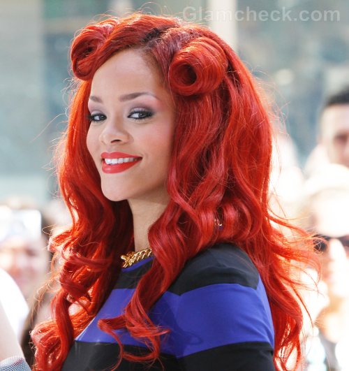 Rihannas new hairstyle vintage rolls