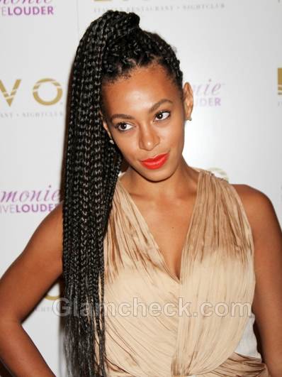 Solange Knowles braided hairstyle