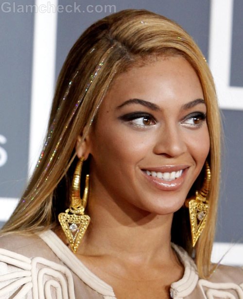 beyonce straight hairstyles side parting