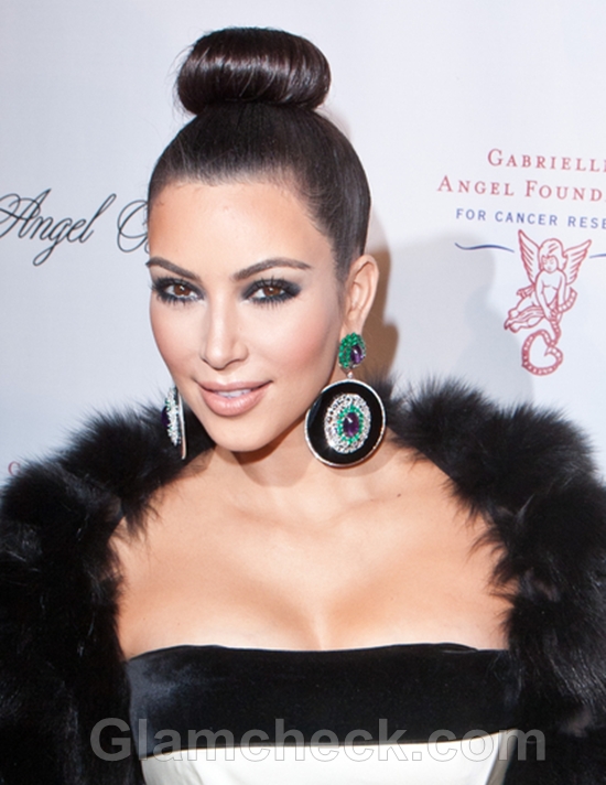 Kim-Kardashian-Sleek-Top-Knot-hairstyle