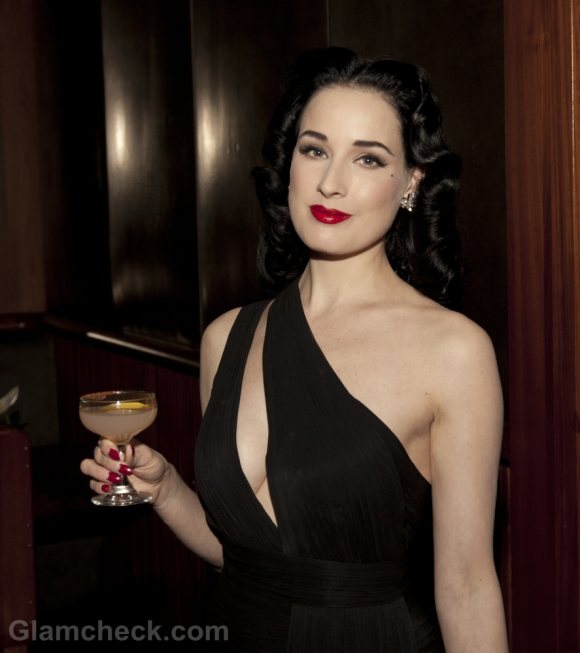 Dita Von Teese revealing gown