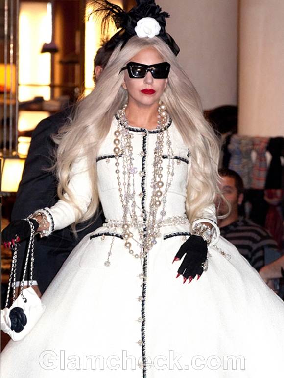 Gaga Rocks Custom Chanel Gown at Workshop Opening