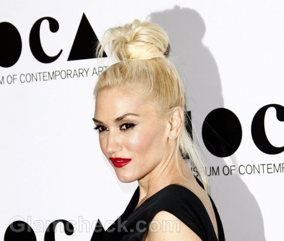 Gwen Stefani In Messy Top Bun at 2011 MOCA Gala