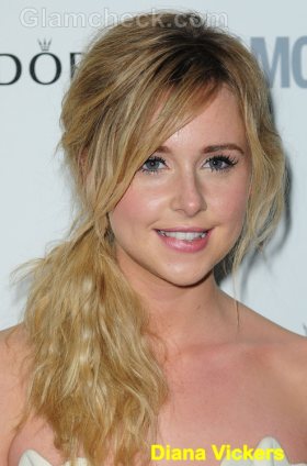 Diana Vickers messy side swept hair