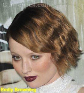 Emily Browning retro waves hairstyle