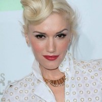 Gwen Stefani Sports Unique Updo celebrity hairstyle