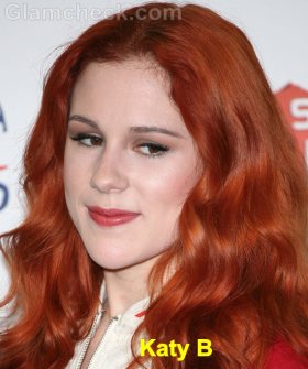 Katy B burnt orange hair color