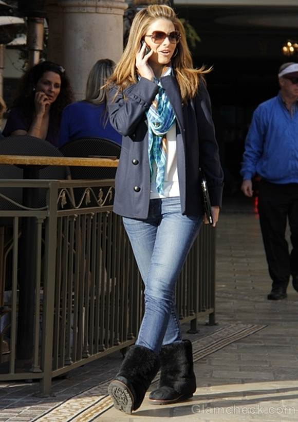 Maria Menounos Sighted in Cool Blue Ensemble street style