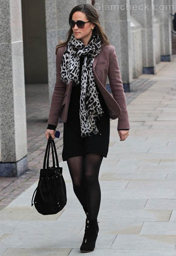 Pippa Middleton Sports Animal Print Stole street style