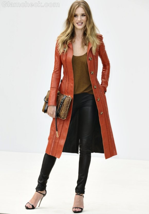 Rosie Huntington-Whitely Leather jacket pants