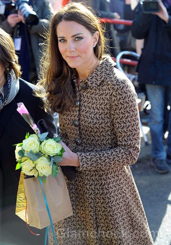 Duchess of Cambridge in Stylish Coat Dress at School Visit