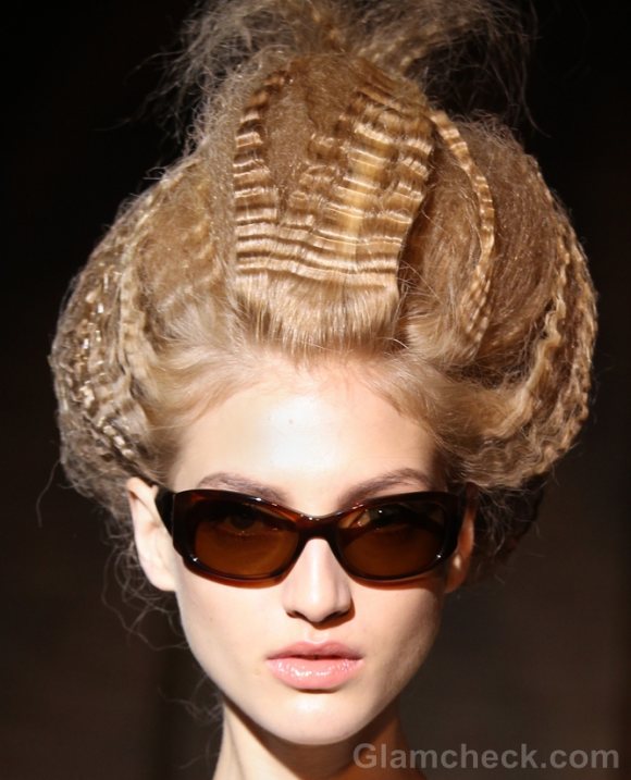 Hairstyle trends s-s 2012 futuristic updos Permed voluminous hair