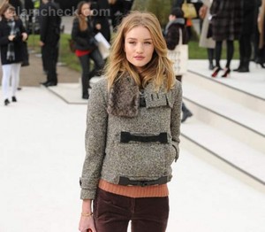 Rosie Huntington-Whiteley Dons Trendy Tweed Jacket to London Fashion Week