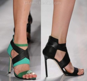 black bandage heels