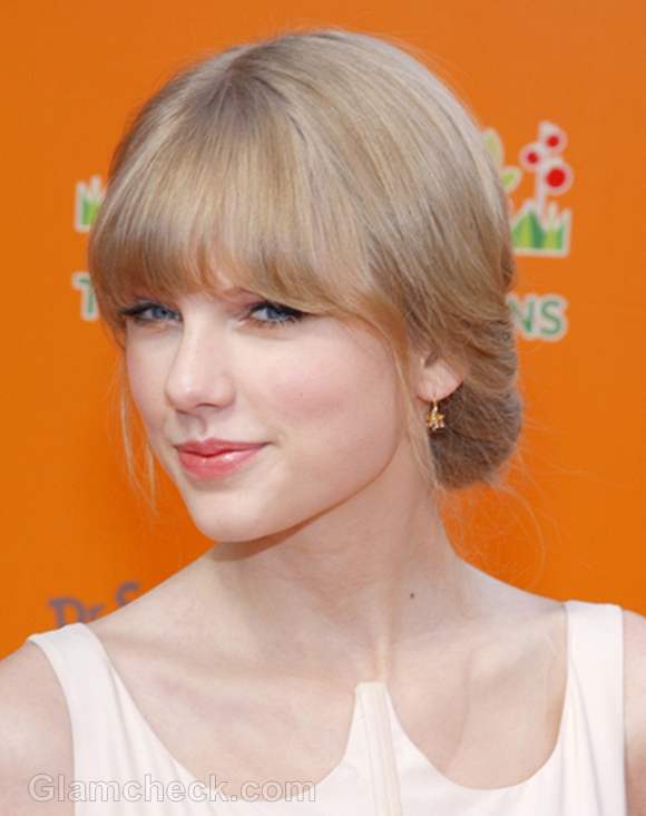 Taylor Swift hairstyle Classy Chignon Bangs