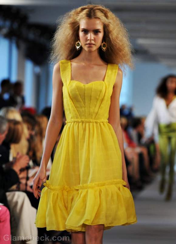 yellow oscar de la renta dress