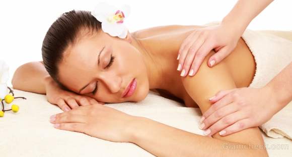 Summer skin care body massage