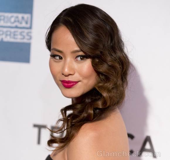 Jamie Chung hairstyle Side-swept Curls