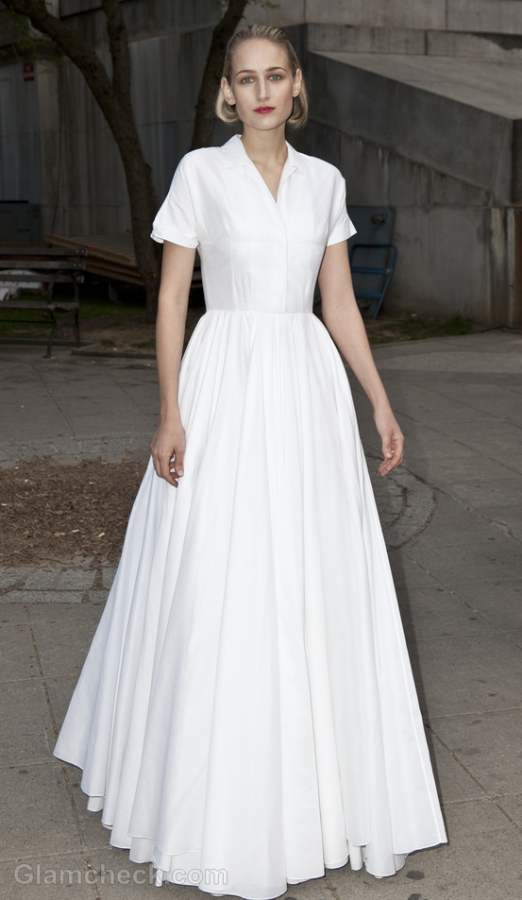 Leelee Sobieski  White gown at 2012 Tribeca Film Festival