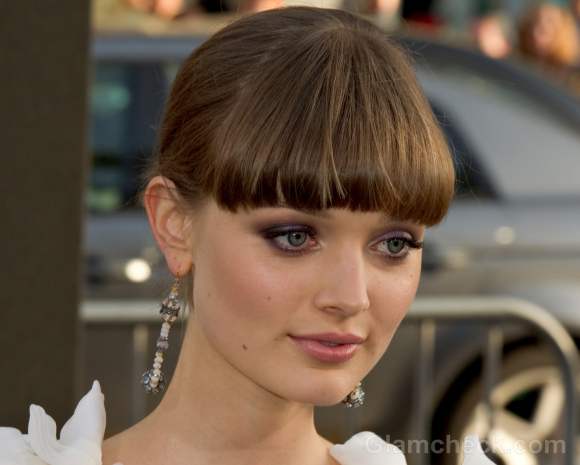 Bella Heathcote blunt bangs