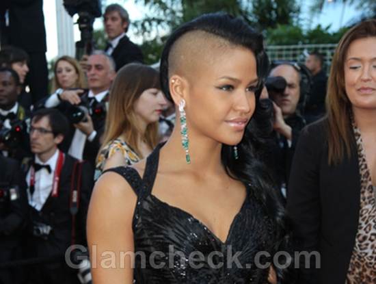 Cassie mohawk hairstyle shaved head