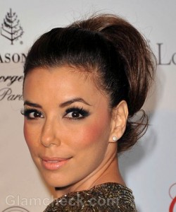 Eva Longoria Chic in Ponytail at Global Gift Gala 2012