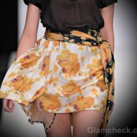 Style pick floral chiffon yellow mini skirt viva vox s-s-2012
