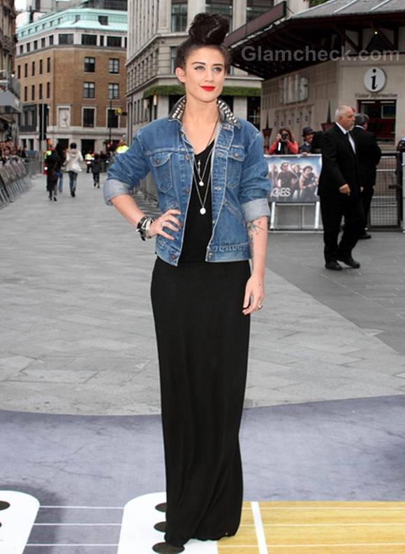 Katie Waissel black blue outfit rock of ages Premiere