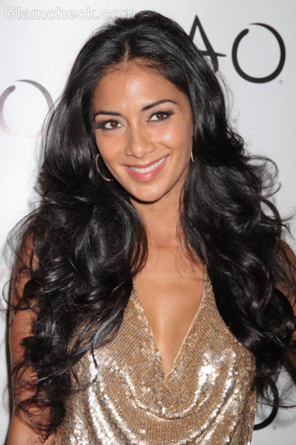 Nicole Scherzinger sports Curly Hair at Birthday Bash