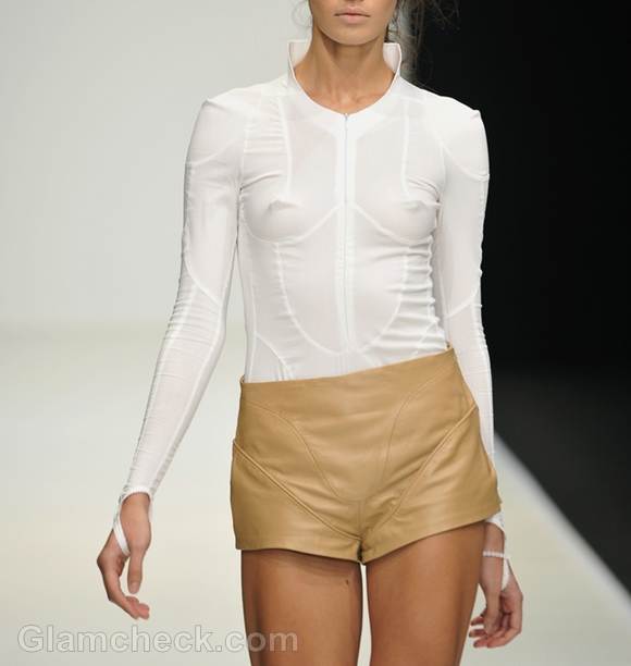 Style Picture white top and beige shorts