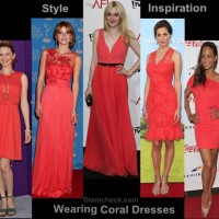 Style inspiration wearing coral dresses gowns