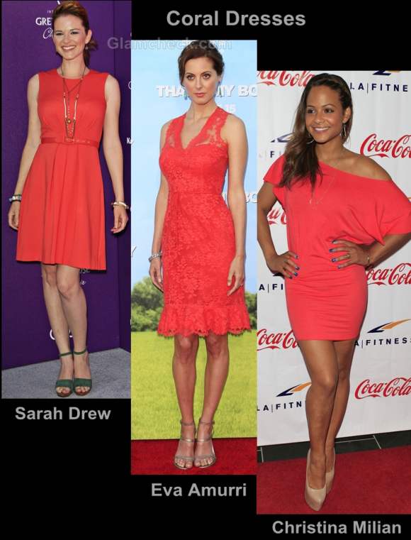 Style inspiration wearing coral dresses