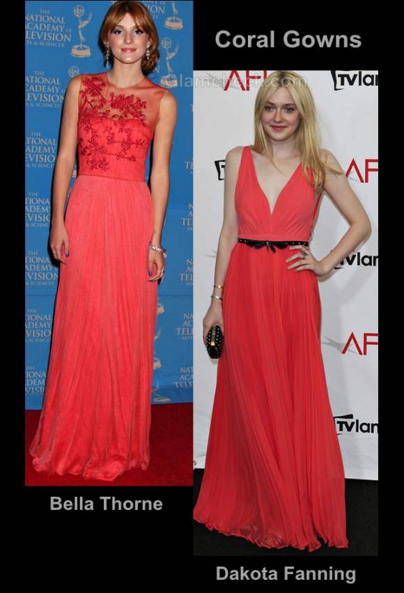 Style inspiration wearing coral gowns