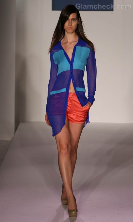 Style pick color blocked chiffon long shirt-Carlos Luna Spring 2012