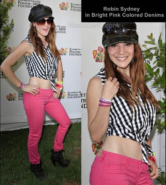 bright pink colored denims style robin sydney