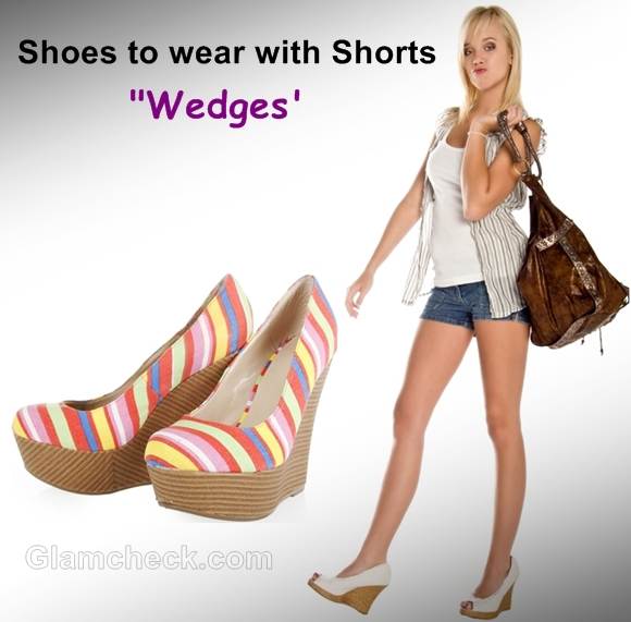 shoes wear with shorts wedges