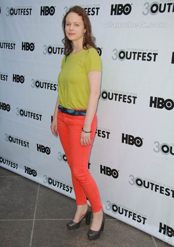 color blocked look Thora Birch