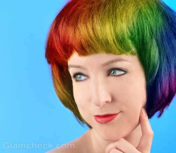 rainbow hair coloring